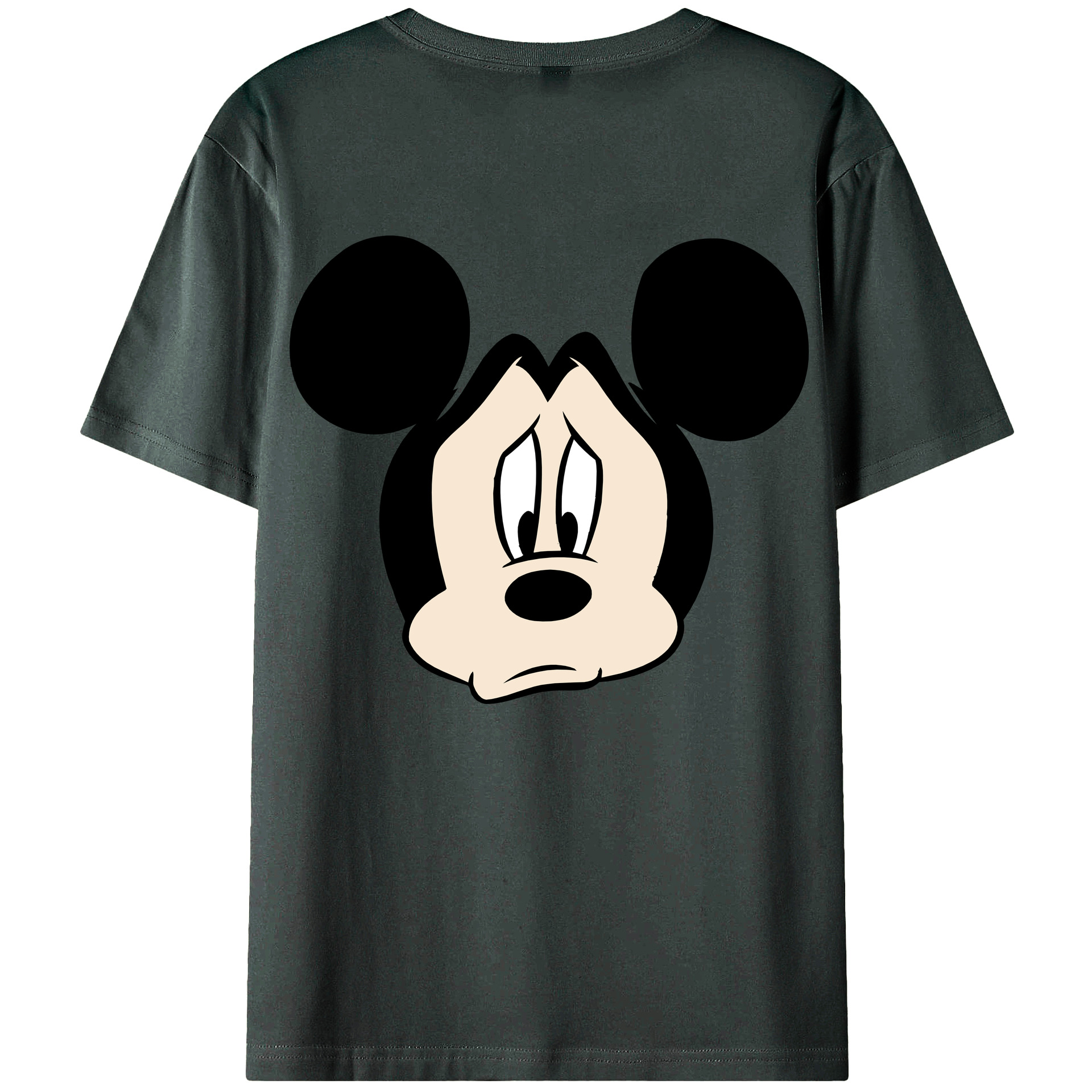 ミッキーマウス Mickey Mouse 綿100％ メンズ半袖Tシャツ（バックプリント） 通気性